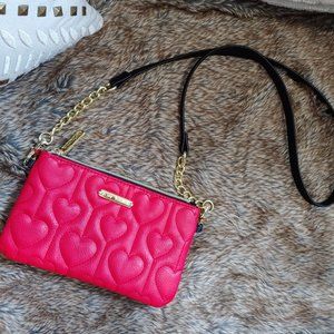 Betsey Johnson mini crossbody red black gold